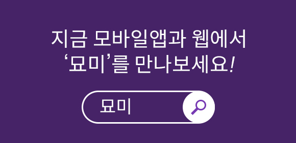 지금 모바일앱과 웹에서 묘미를 만나보세요!