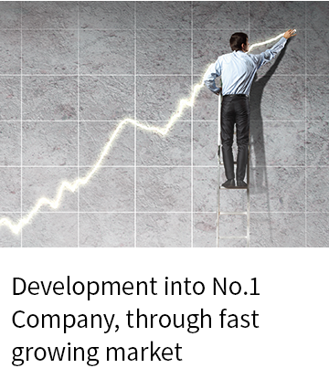 Development into No.1 Company, through fast growing market